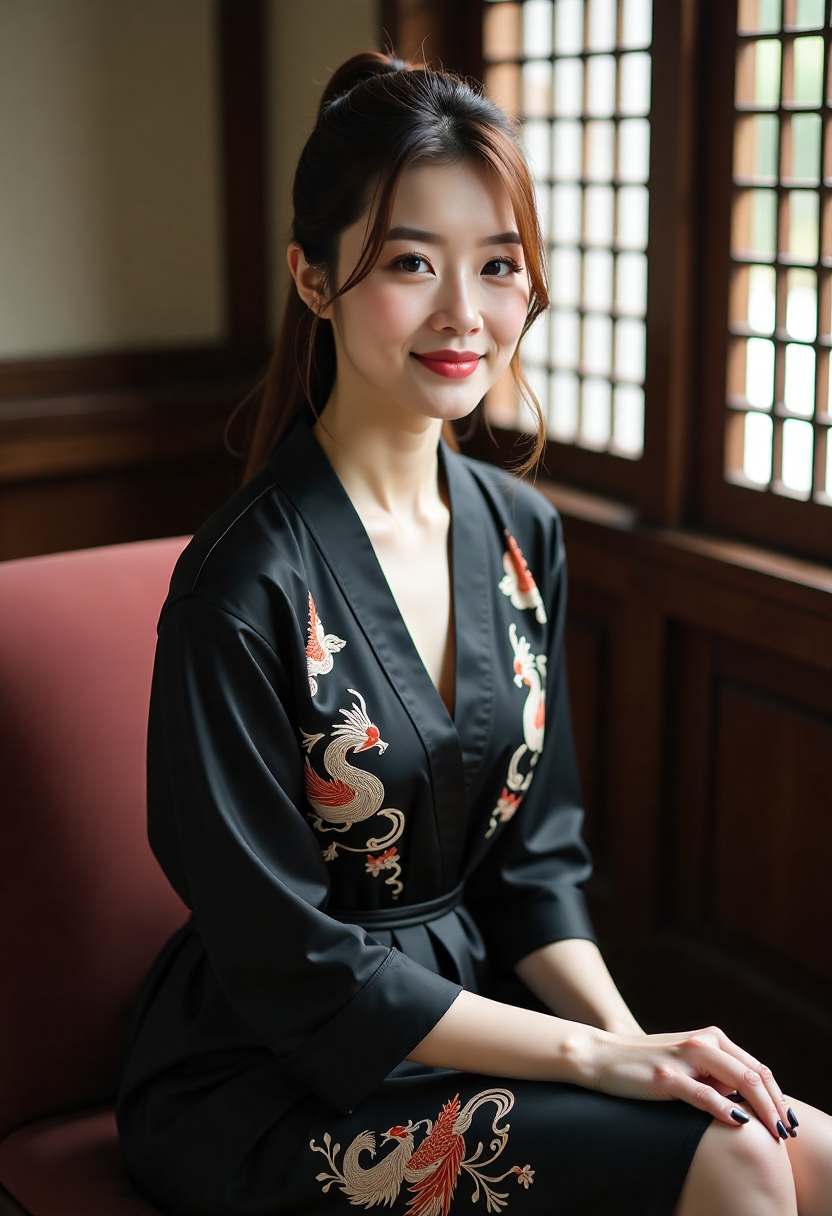 古装庭院中一名女子望向廊外